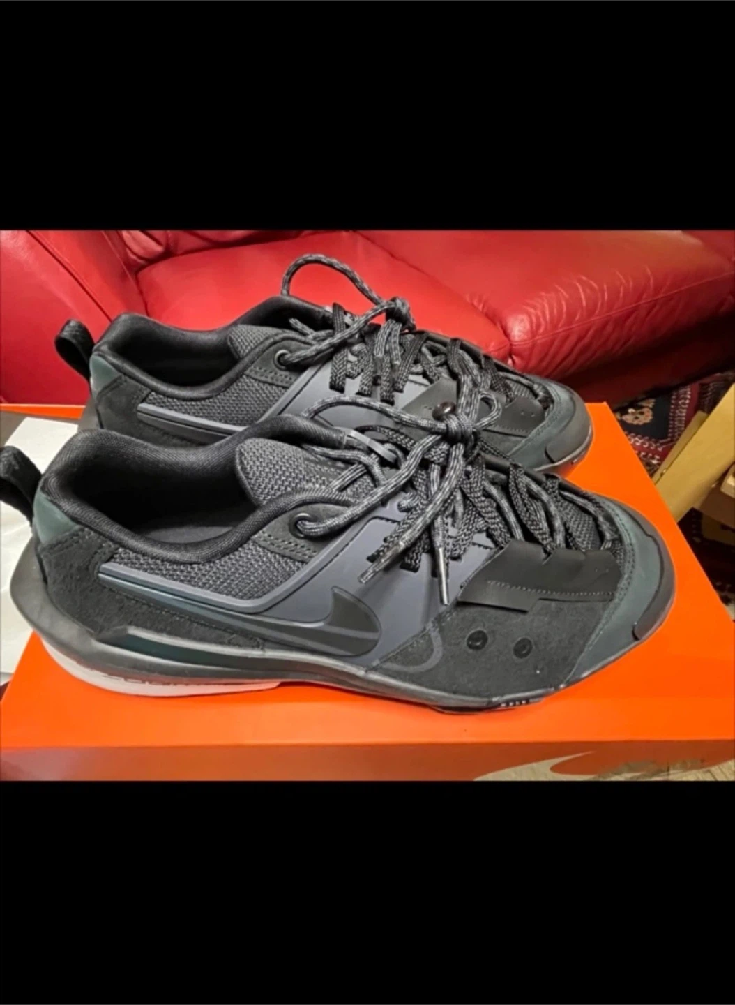 Nike ZegamaDome Sacai Black Anthracite Shoes - Size 10.5