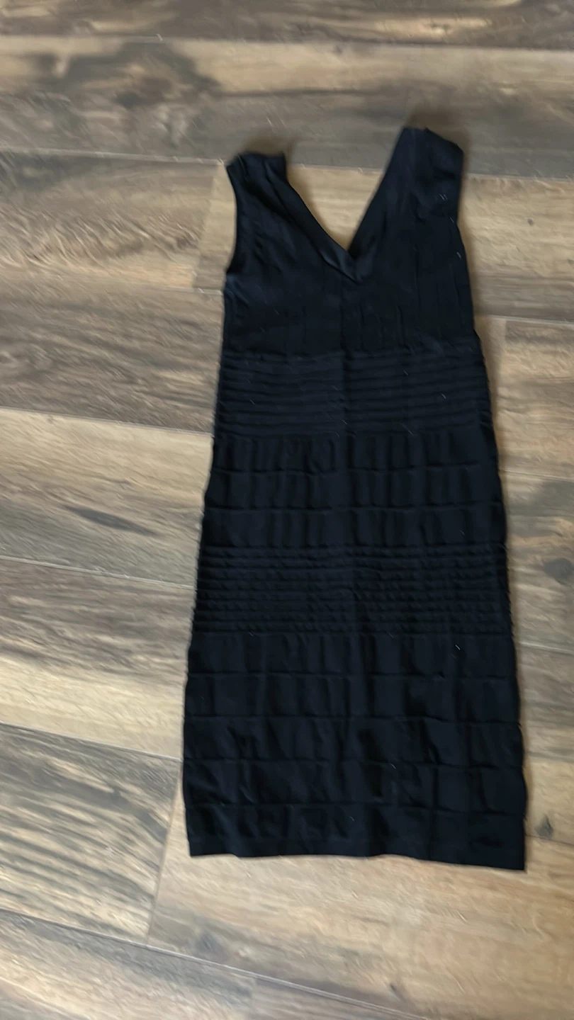 Black Sleeveless Textured Dress