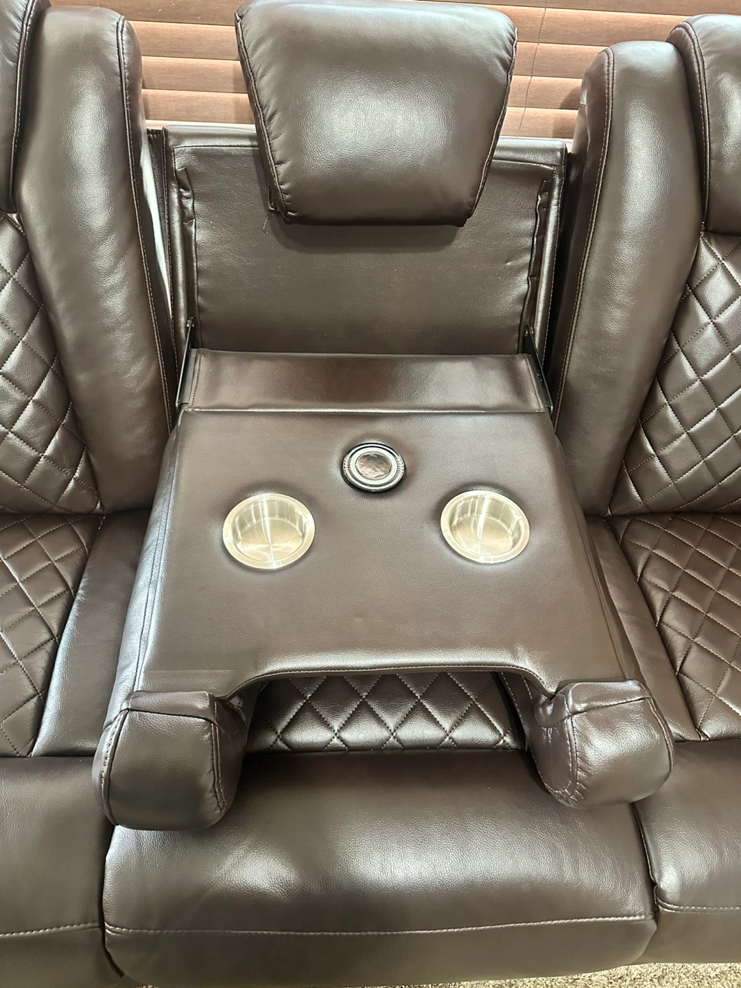 Brown Leather Recliner with Cup Holders and USB - photo 2