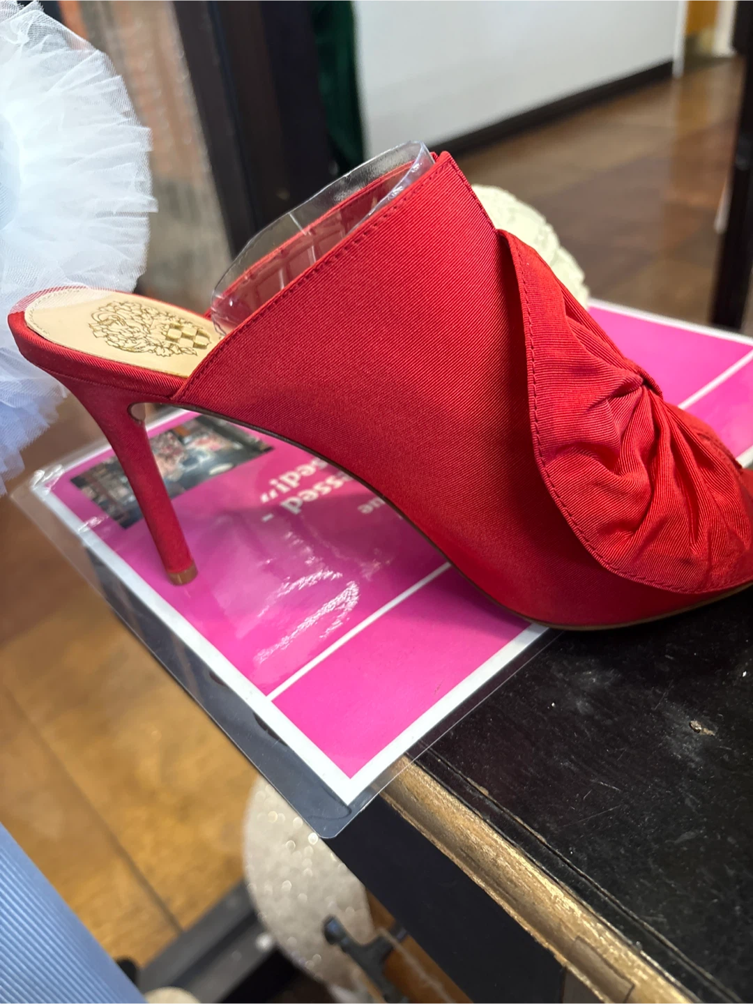 Vince Camuto Red Bow Heeled Mules - photo 4