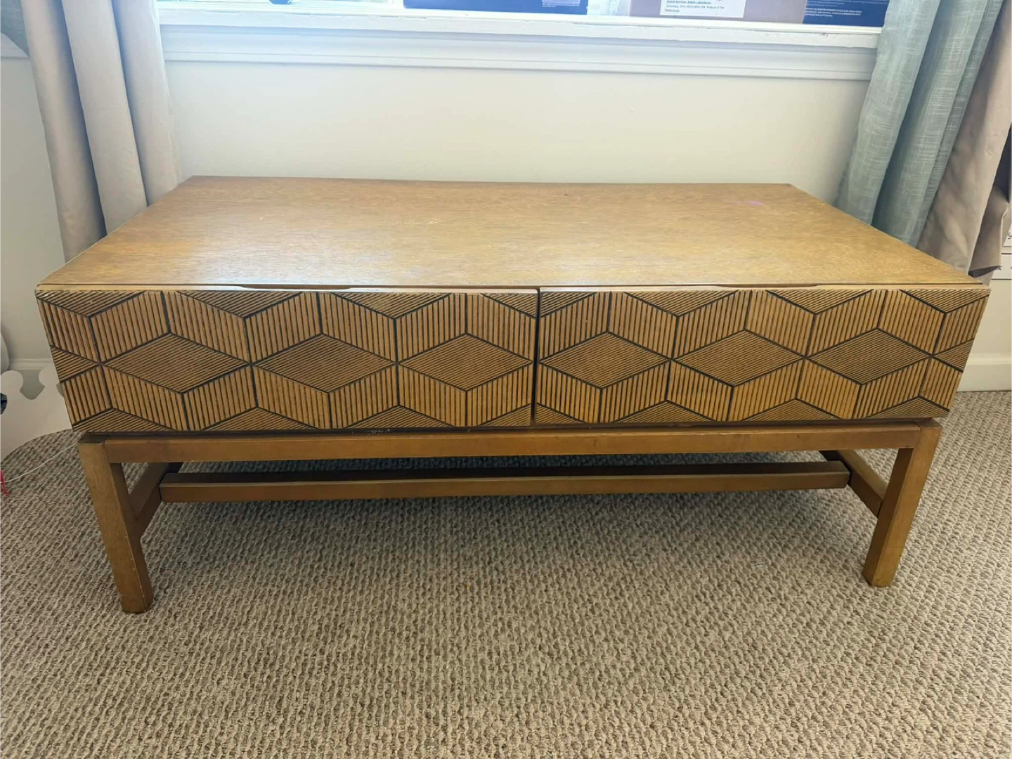 Coffee Table with Geometric Drawers