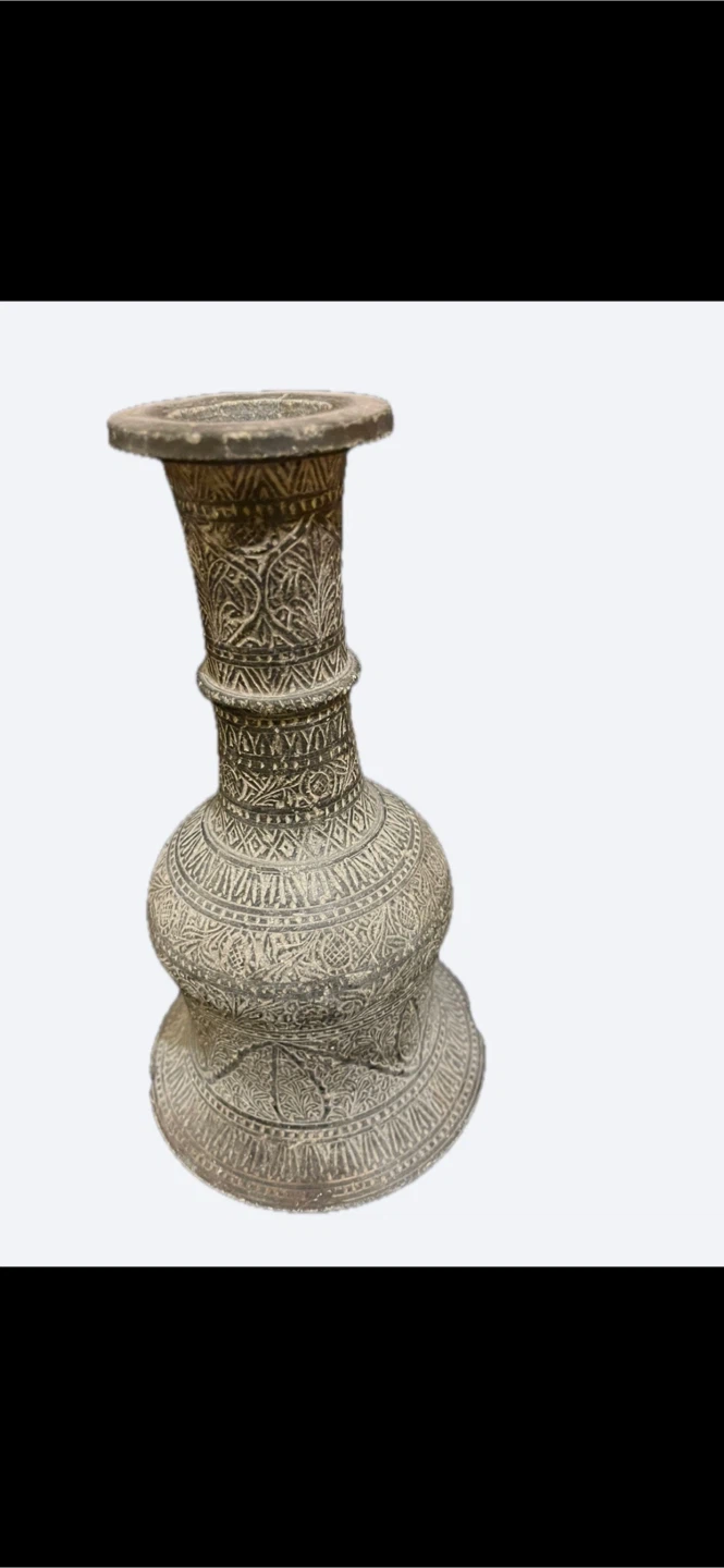 Vintage Etched Metal Decorative Vase - photo 2