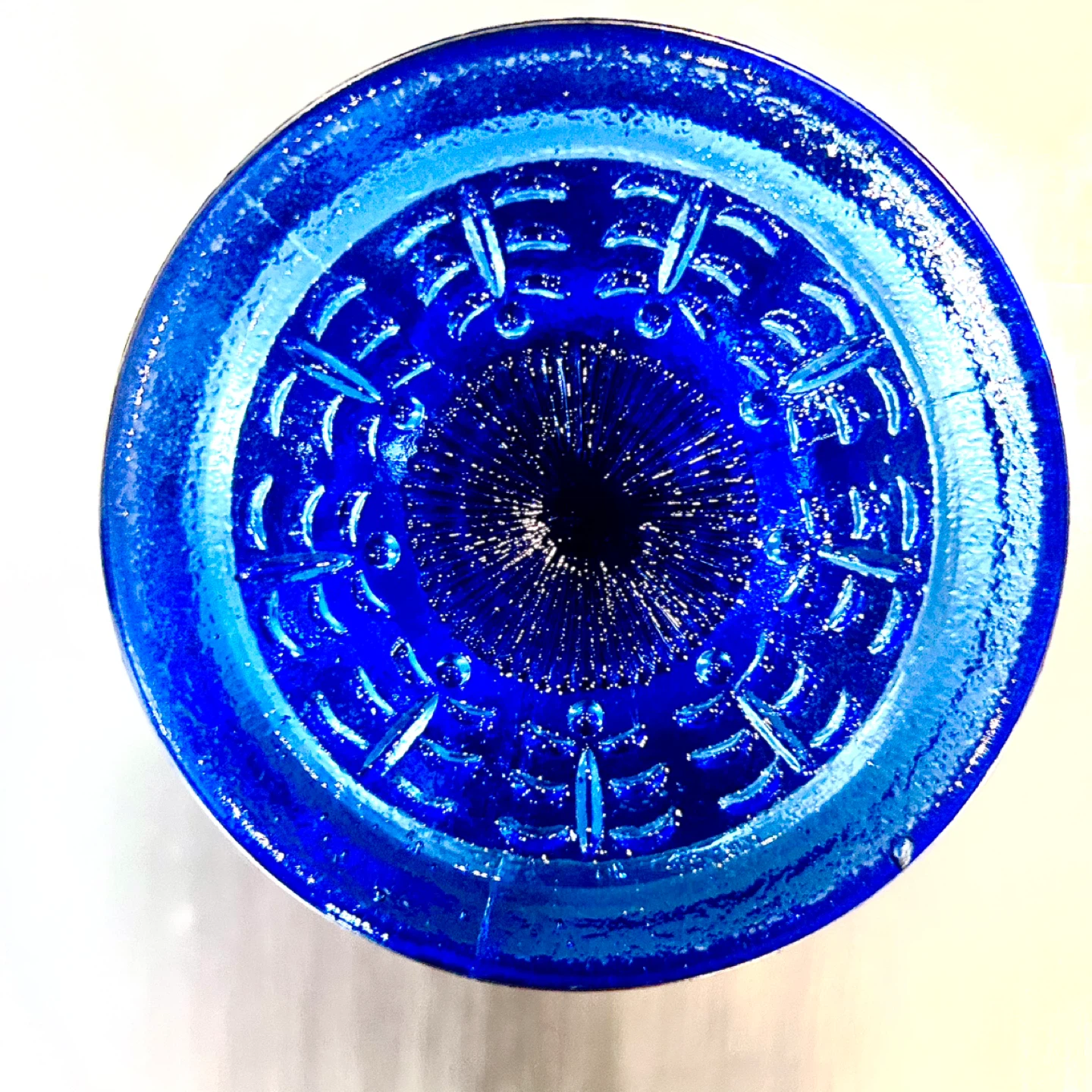 Antique Cobalt Blue Pressed Glass Pedestal Compote Bowl - photo 5