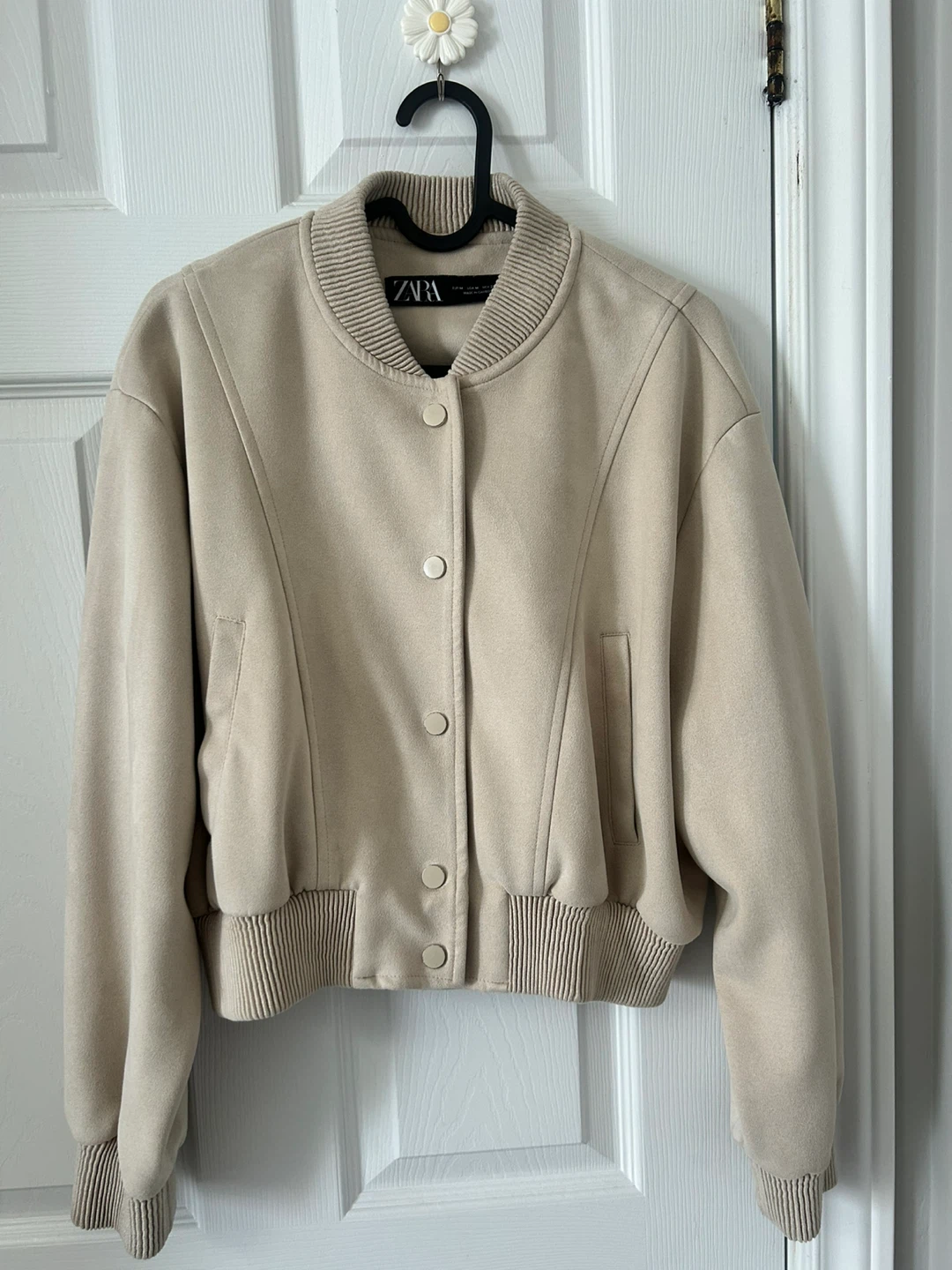 Zara Beige Bomber Jacket
