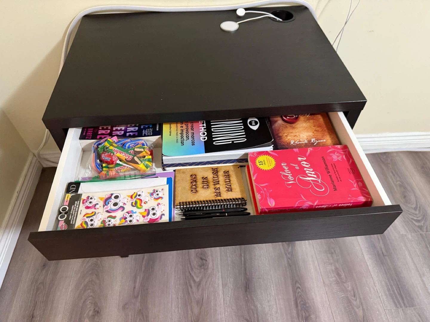 Dark Brown Desk with Drawer from IKEA - photo 2