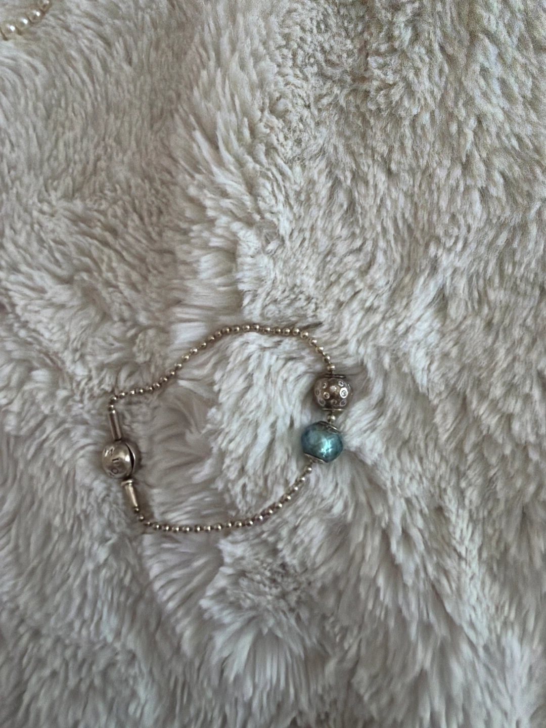 Pandora Silver Bracelet with Blue Charm
