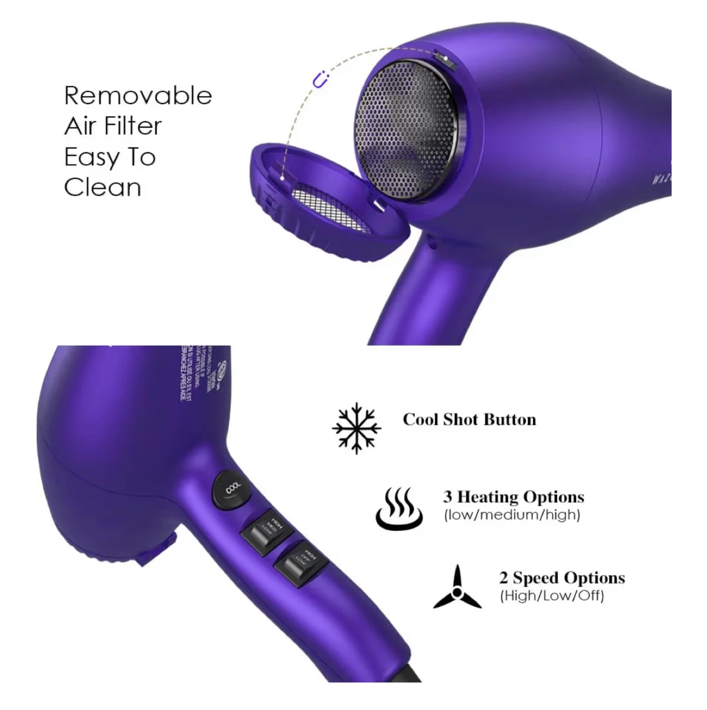 Wazor Style 2 Go Ionic Blow Dryer - Purple - photo 5