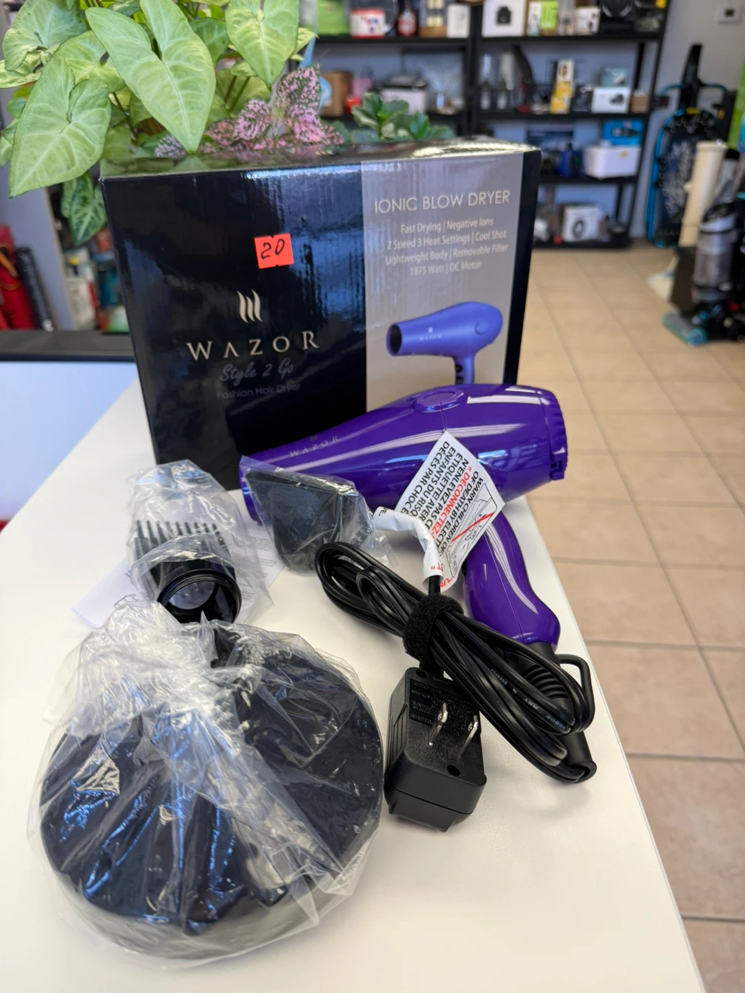 Wazor Style 2 Go Ionic Blow Dryer - Purple - photo 3