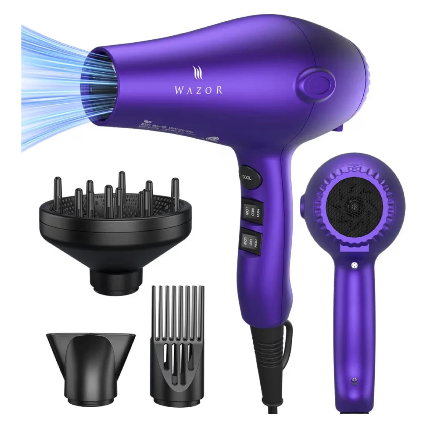 Wazor Style 2 Go Ionic Blow Dryer - Purple