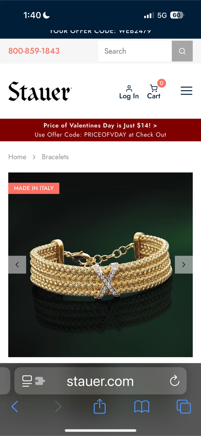 Stauer Italiano Fantasia X Bracelet