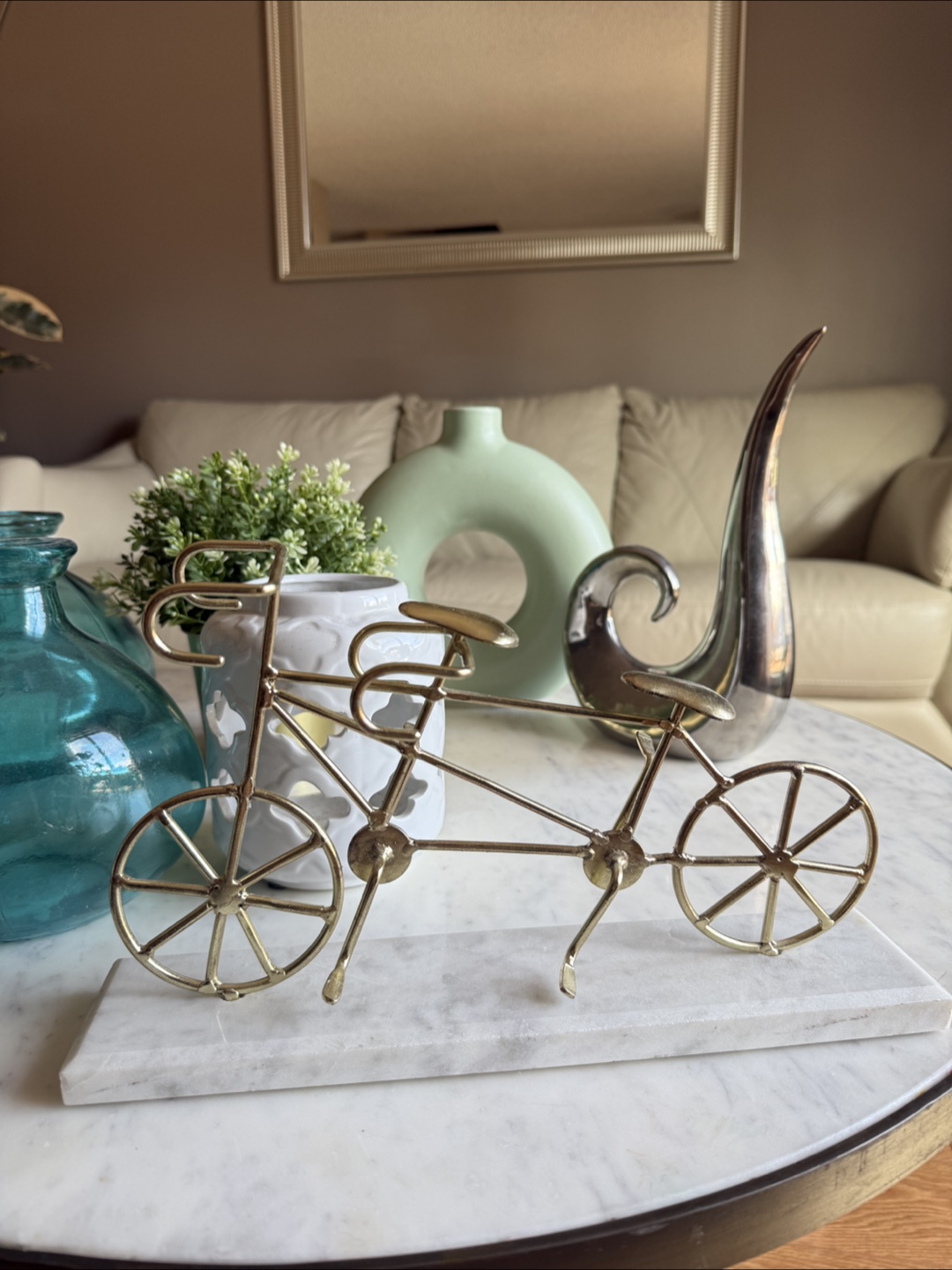 Home decor accents and flower vases and a candle holder
