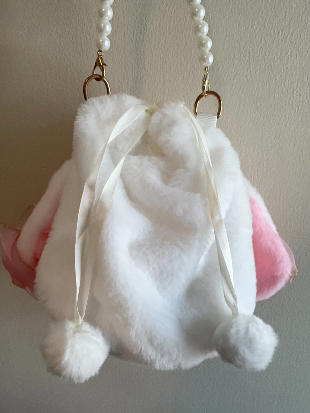 Faux Fur Bunny Purse with Pearl Strap *2 - photo 3