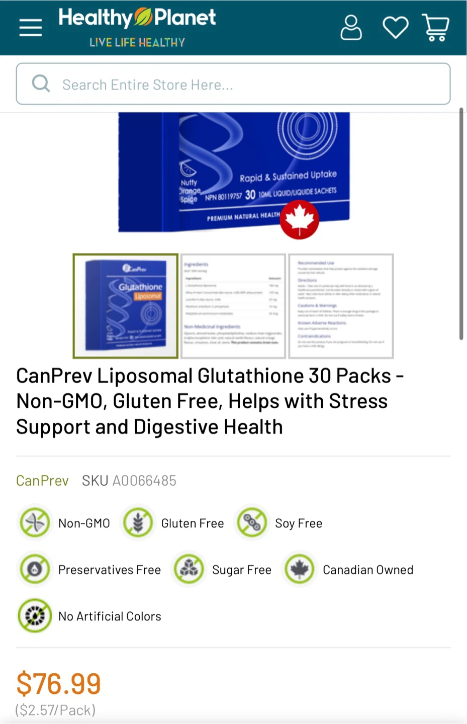 CanPrev Glutathione Liposomal Nutty Orange Spice Sachets - photo 3