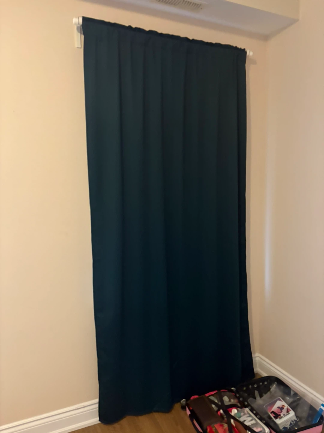 Teal blackout curtains ~96 inches x4 panels