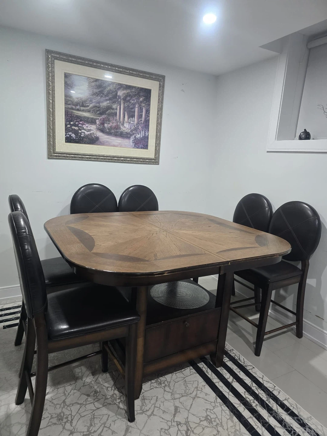 Wooden Dining Table with Storage Drawer - photo 2
