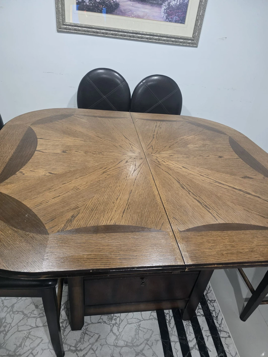 Wooden Dining Table with Storage Drawer - photo 3