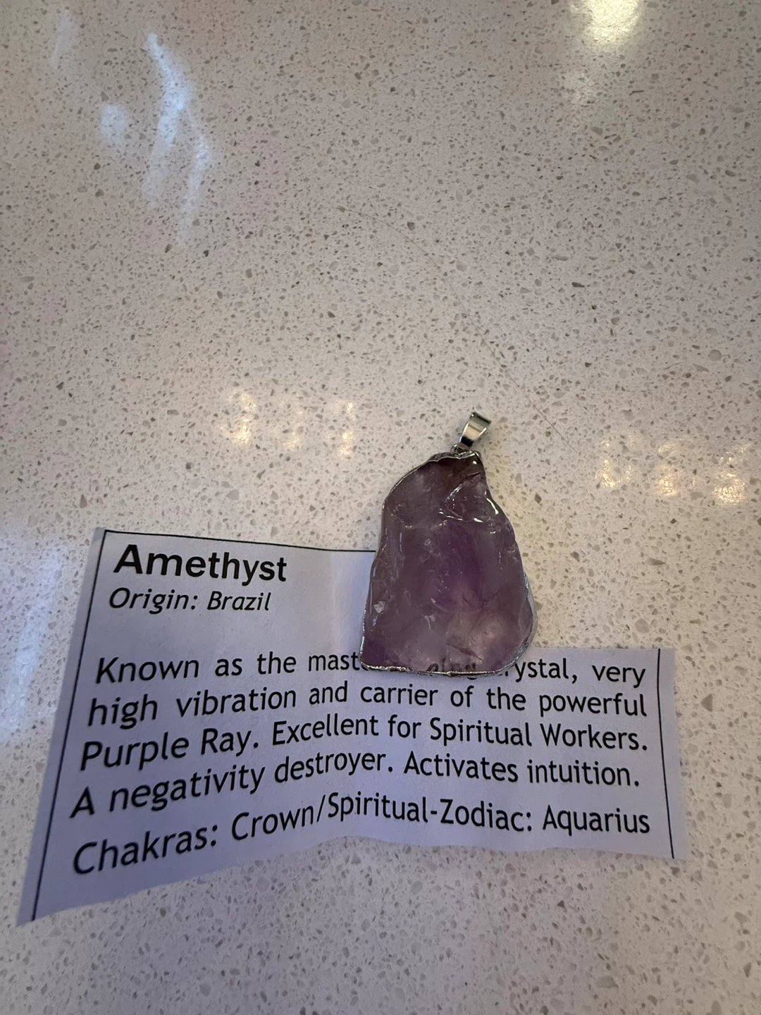 Amethyst Pendant - Raw Crystal from Brazil - photo 5