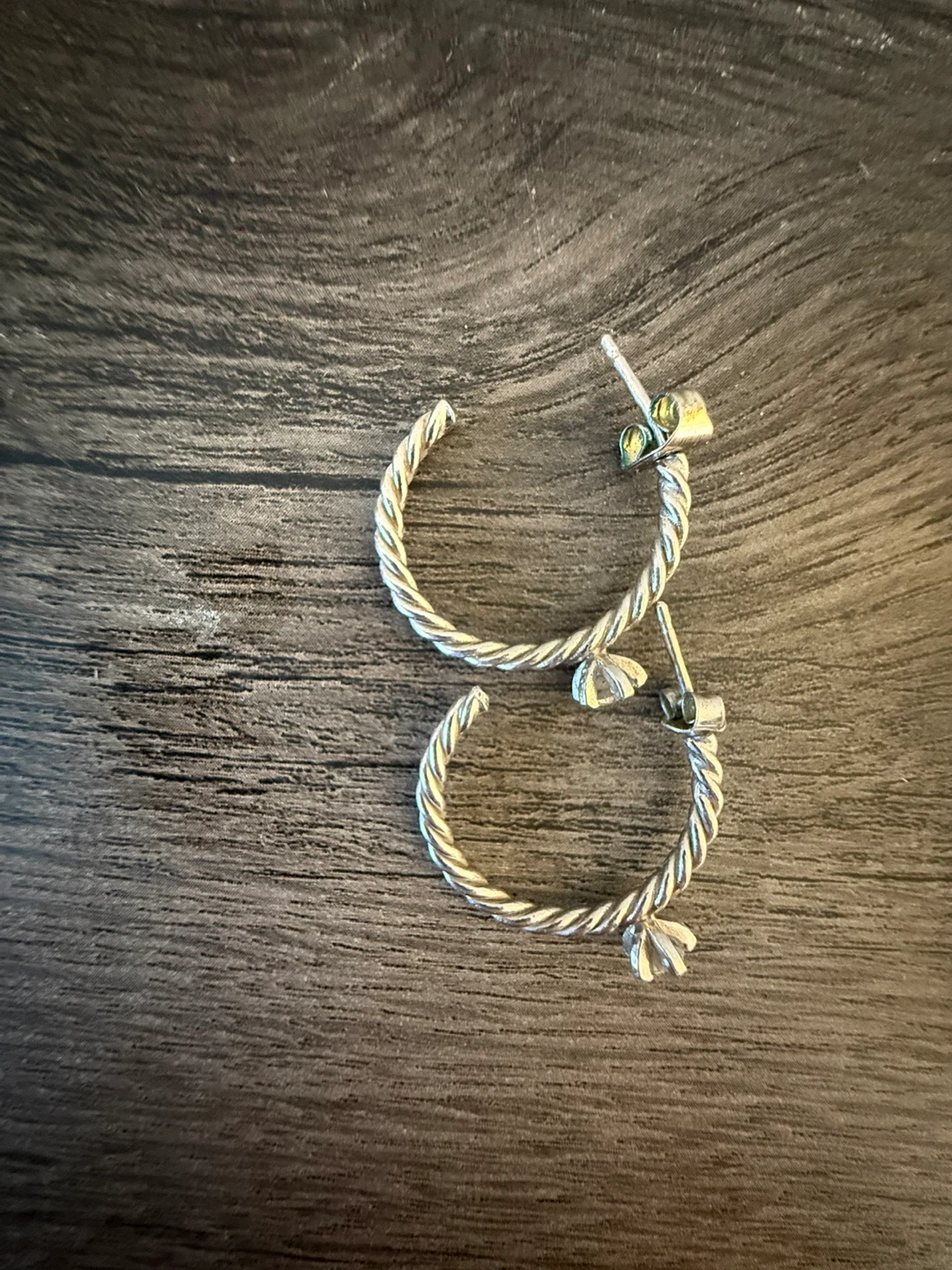 Twisted Hoop Earrings with Clear Stones - photo 3