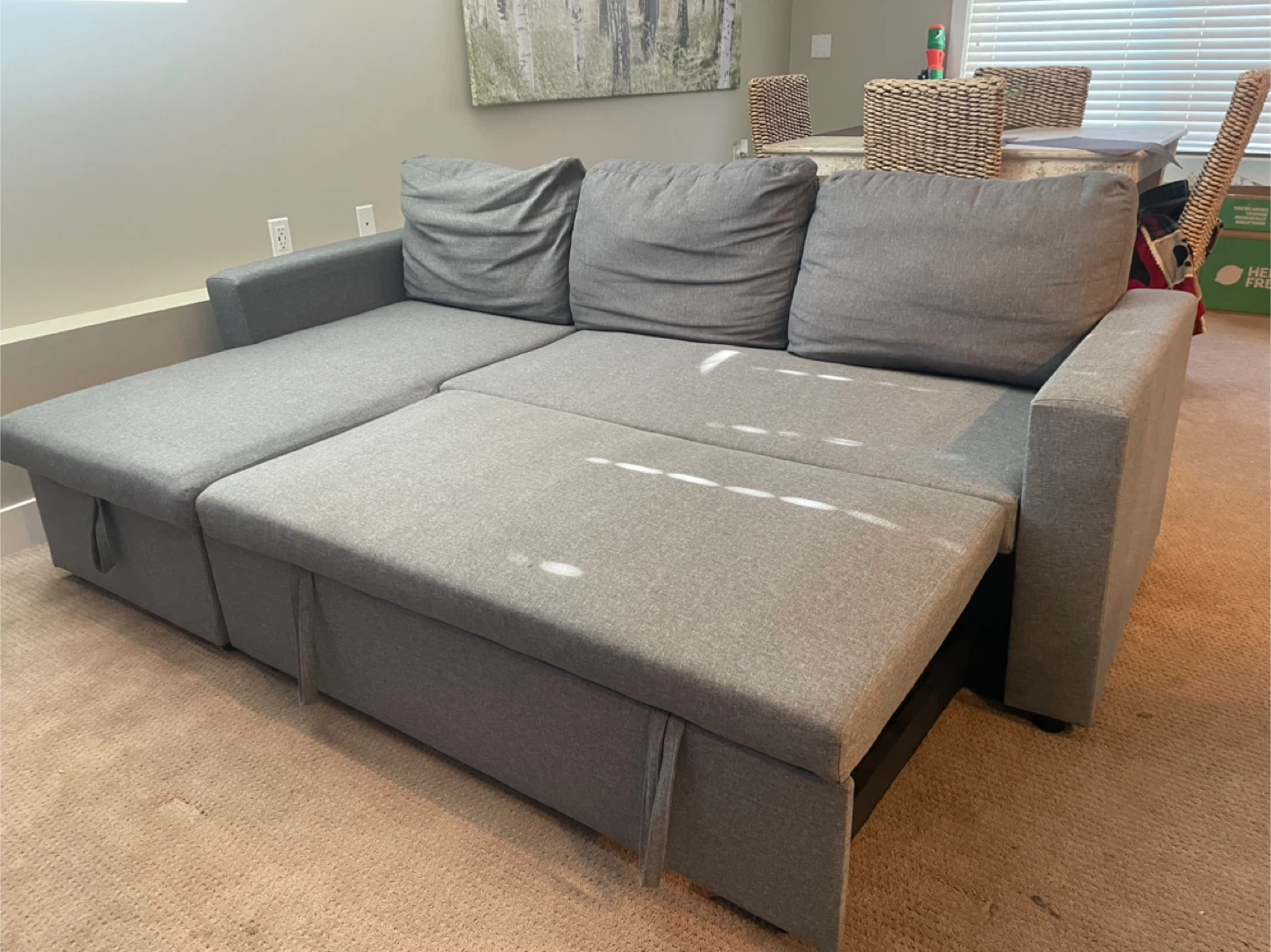 Grey Sectional Sofa with Storage and Pull-Out Bed - photo 3