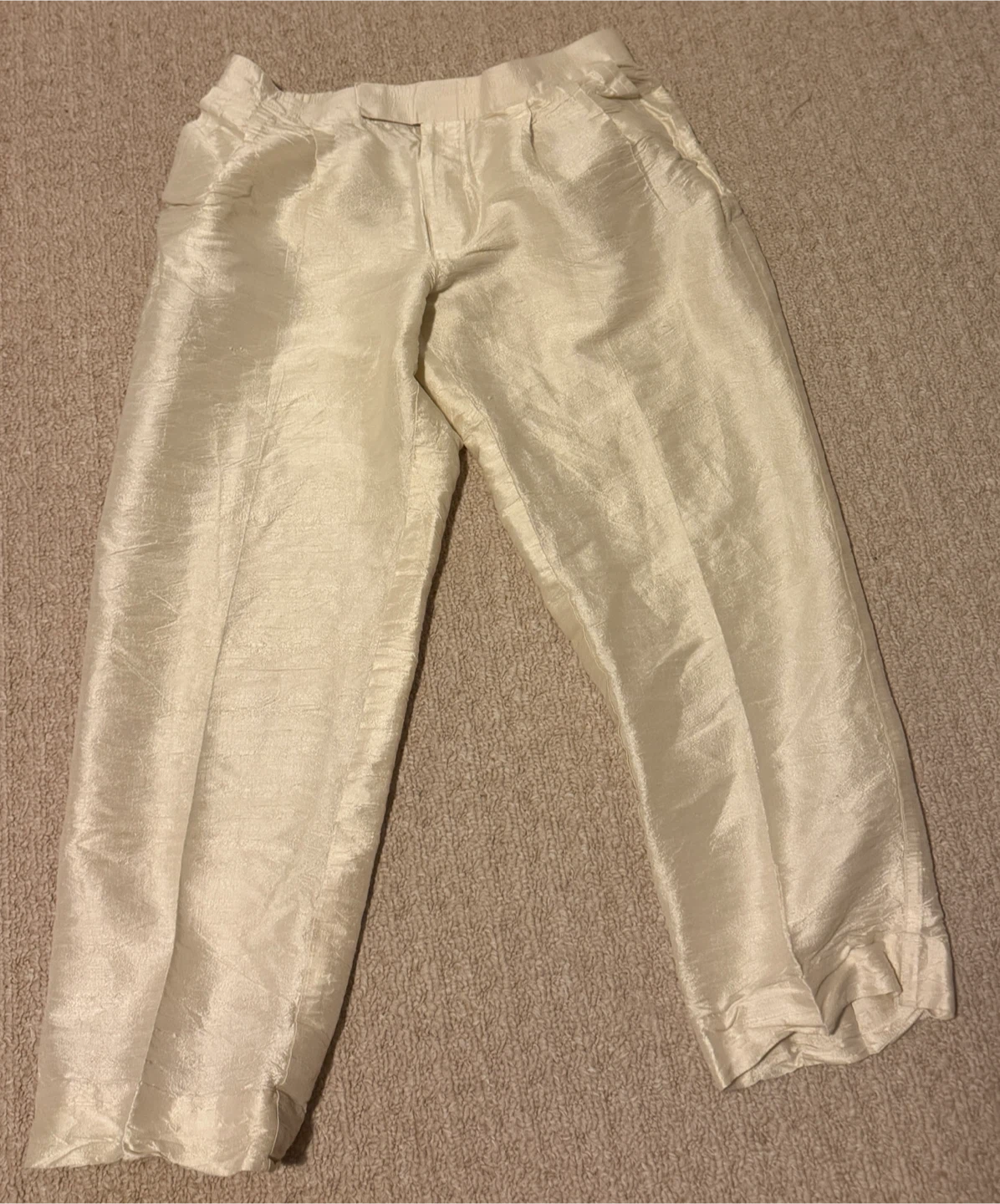 Men's Cream Kurta Pajama Set (size: large) - photo 2