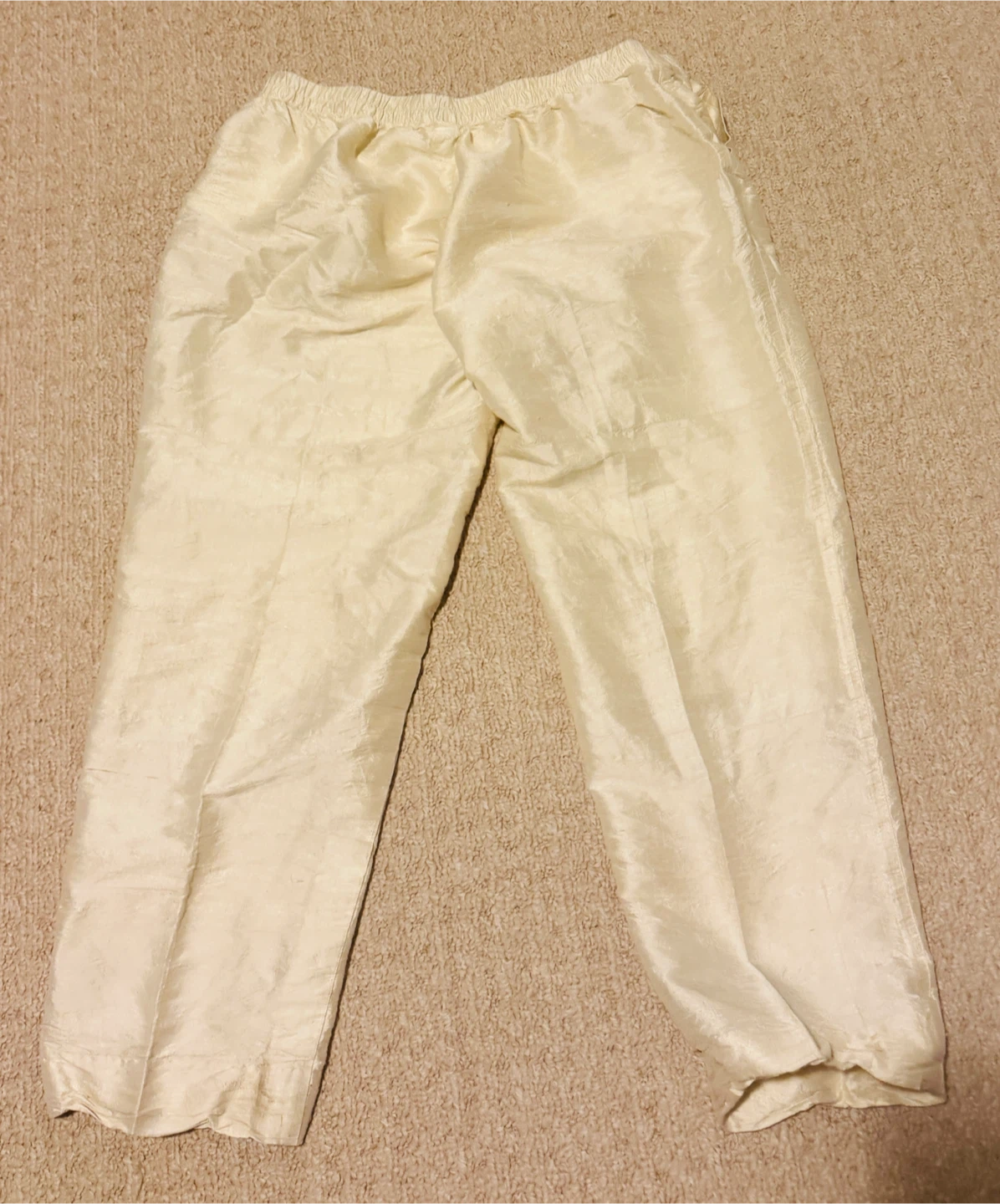 Men's Cream Kurta Pajama Set (size: large) - photo 5