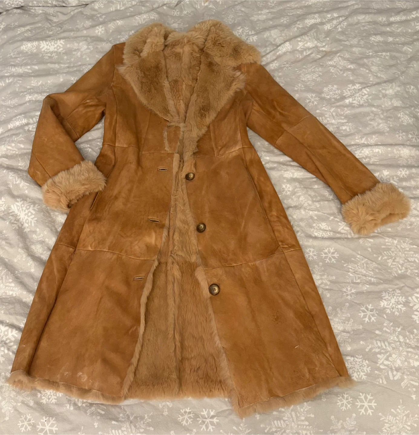 🏆 Daniele Sheepskin Leather Fur Trim Coat