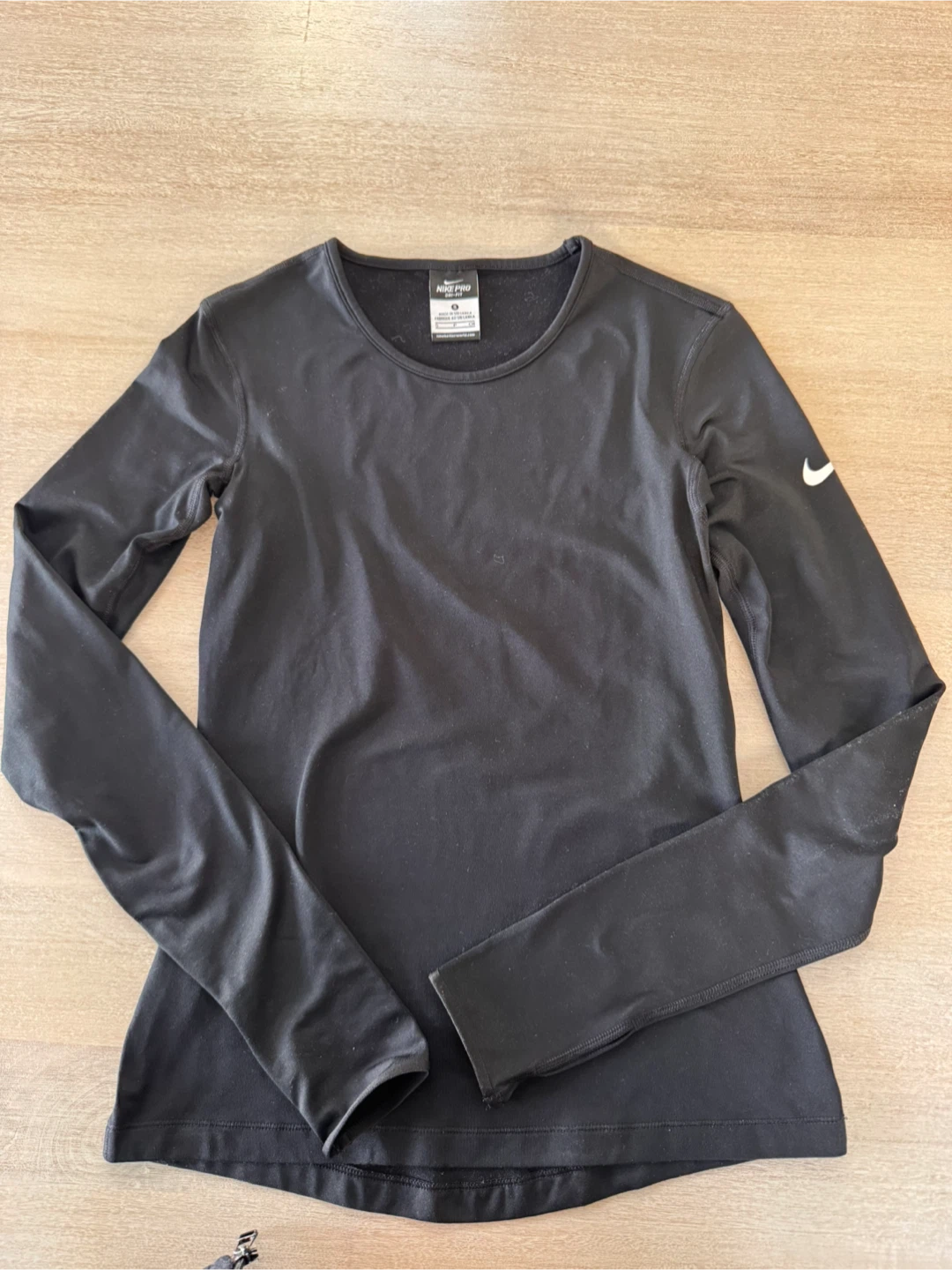 Nike Pro Dri-FIT Long Sleeve Top Black Size S