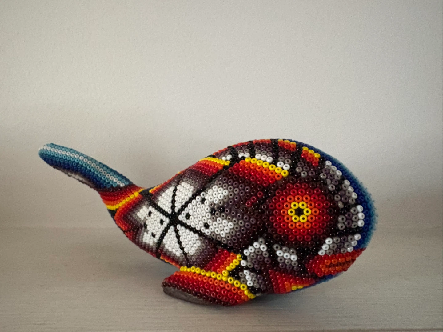 Huichol Beaded Whale statue - photo 3