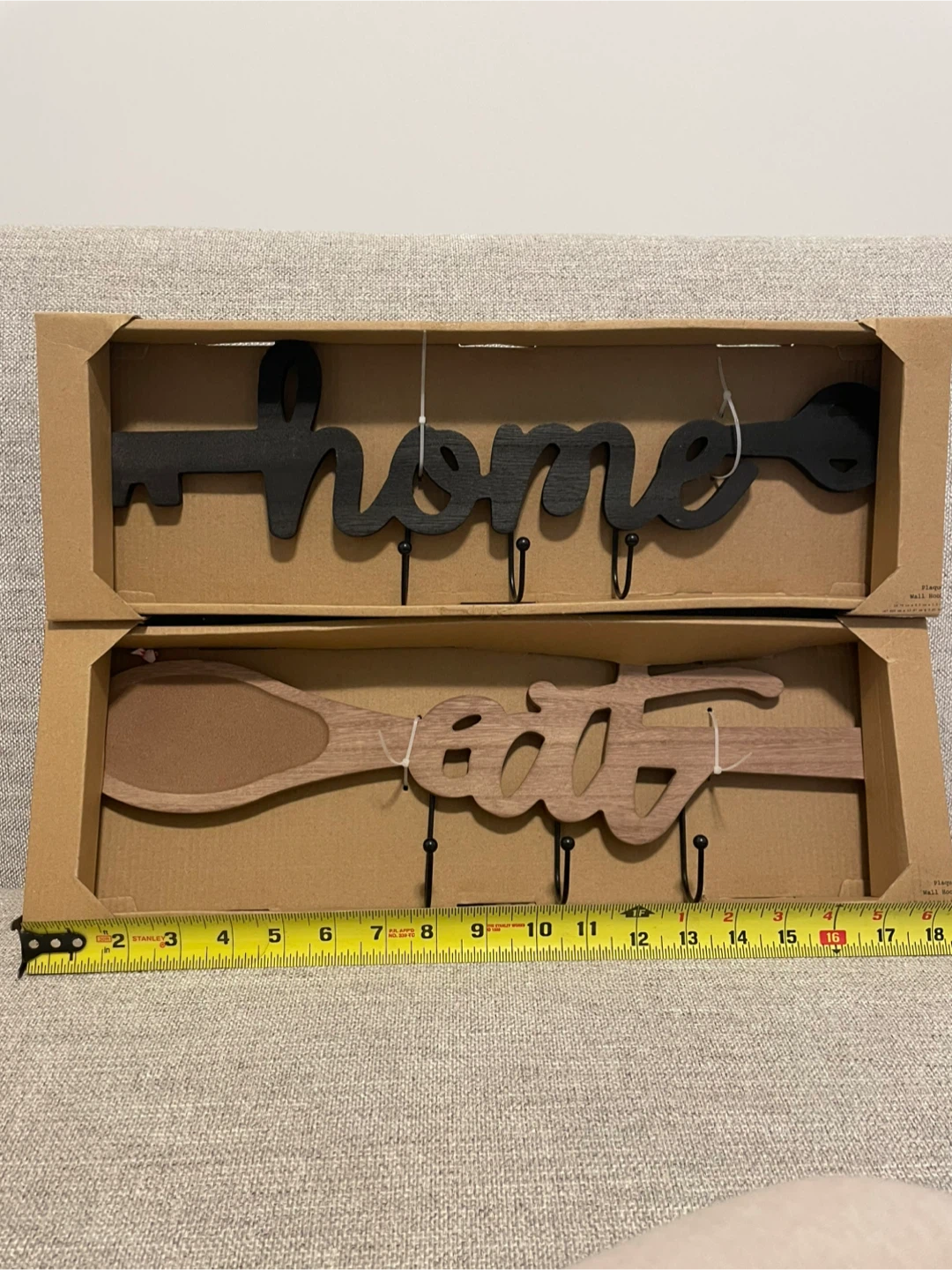 Wooden "Home" and "Eat" Wall Hook Sets - photo 2