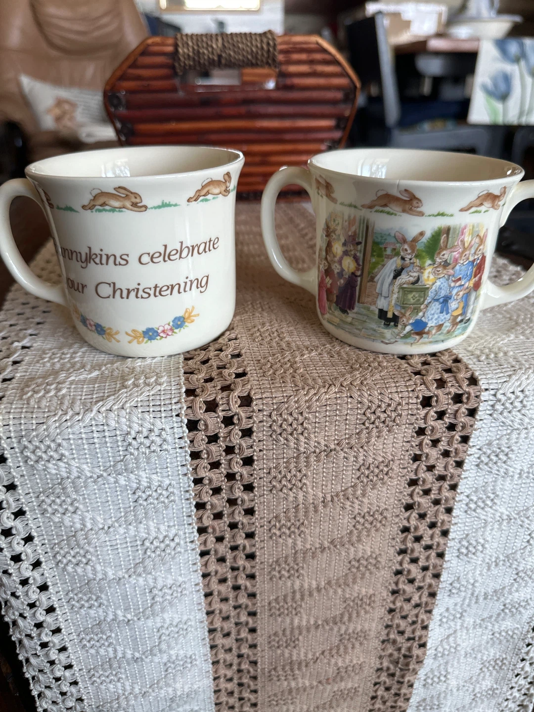 Royal Doulton Bunnykins Christening Mugs Set