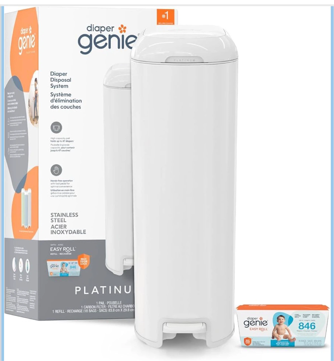 Diaper Genie Platinum Diaper Disposal System