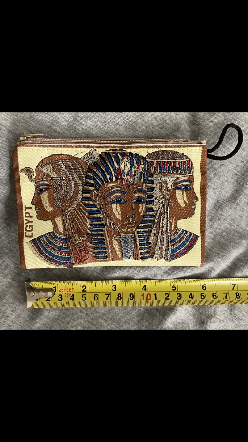 Egyptian Tapestry Coin Pouch 💥 Has Broken Zipper 🏆 - photo 2