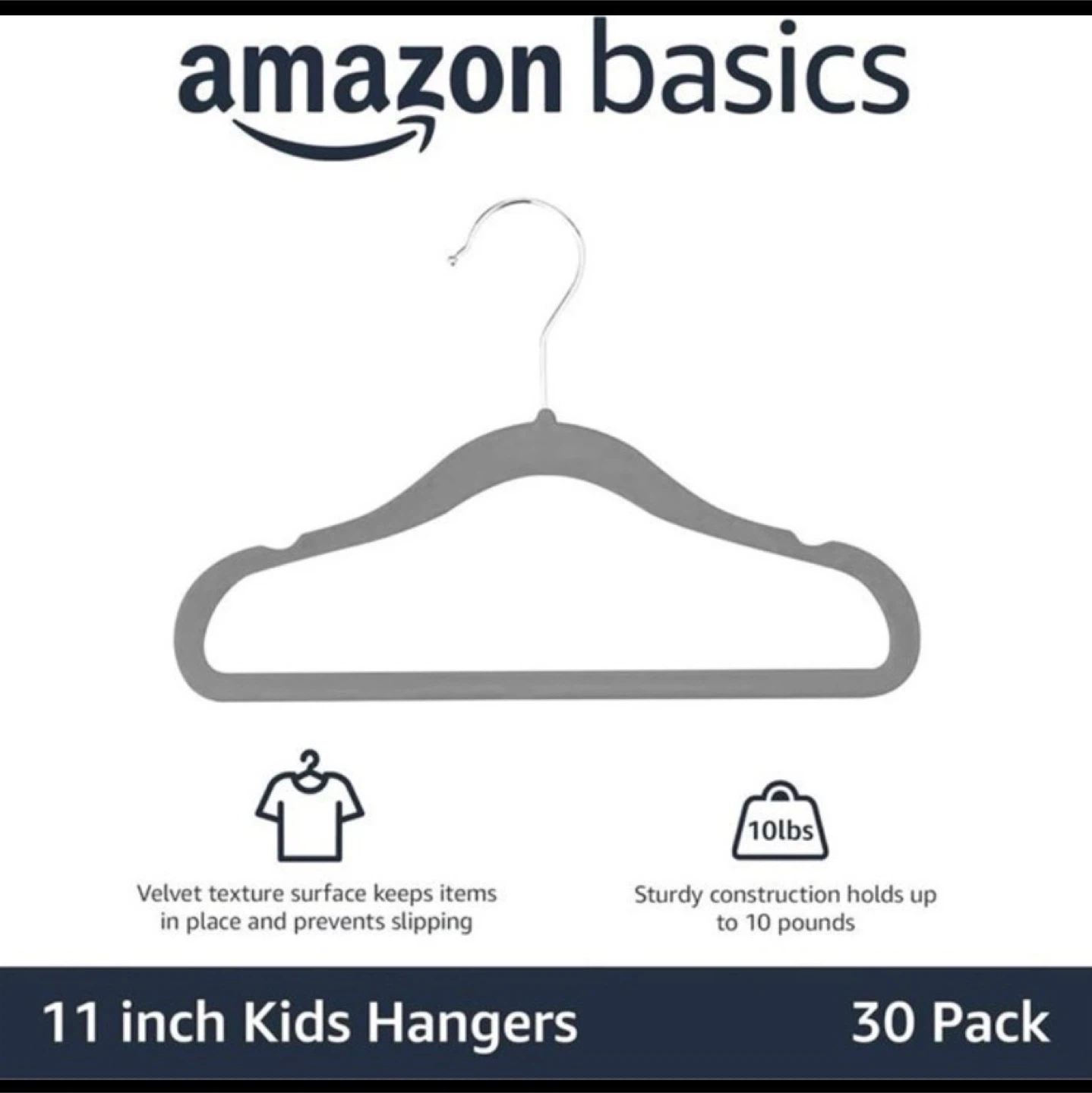 Basics Kids Velvet, Non-Slip Clothes Hangers - photo 2