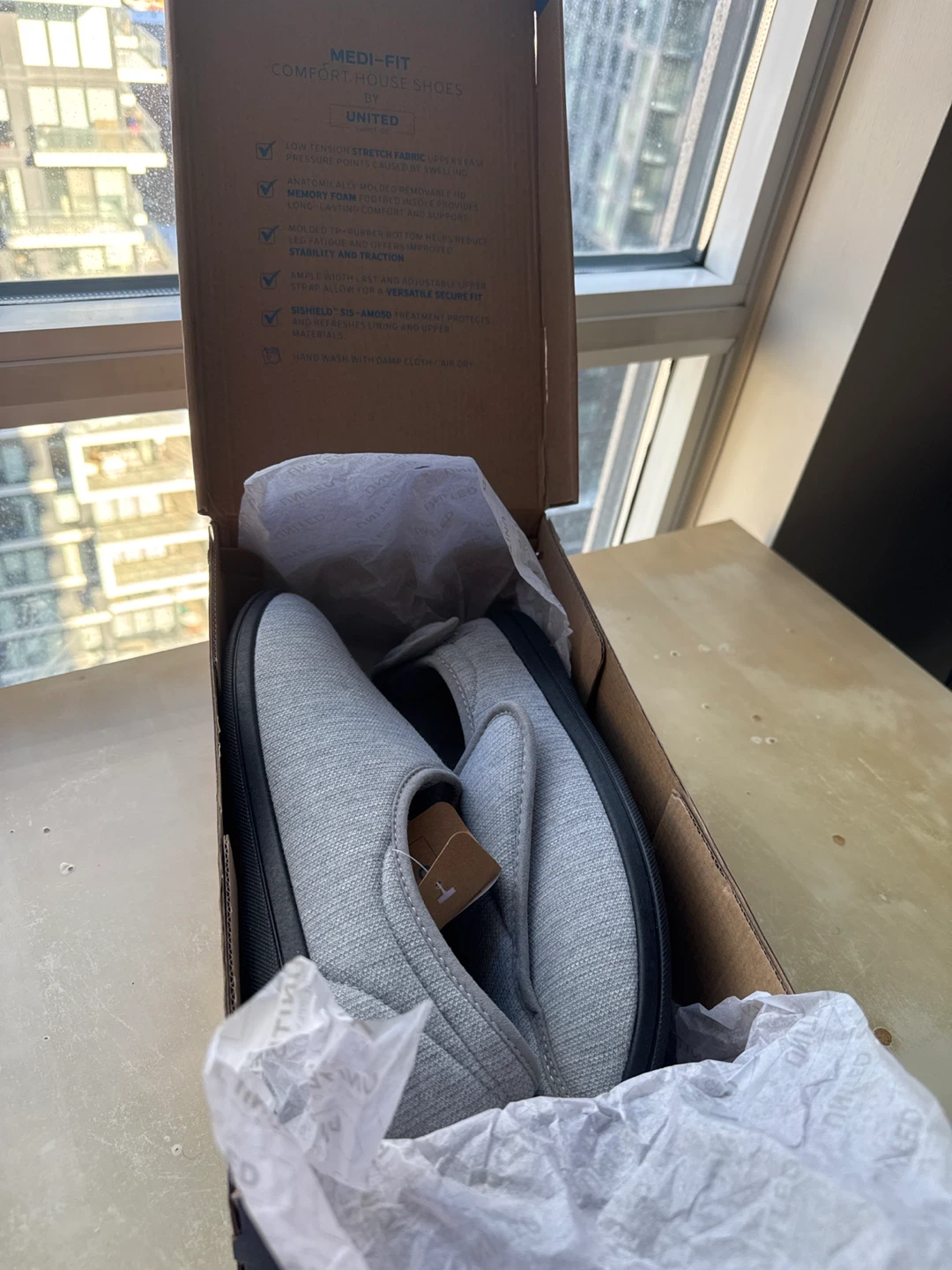 Medi-Fit Comfort House Shoes - Grey, Size 12 - photo 4