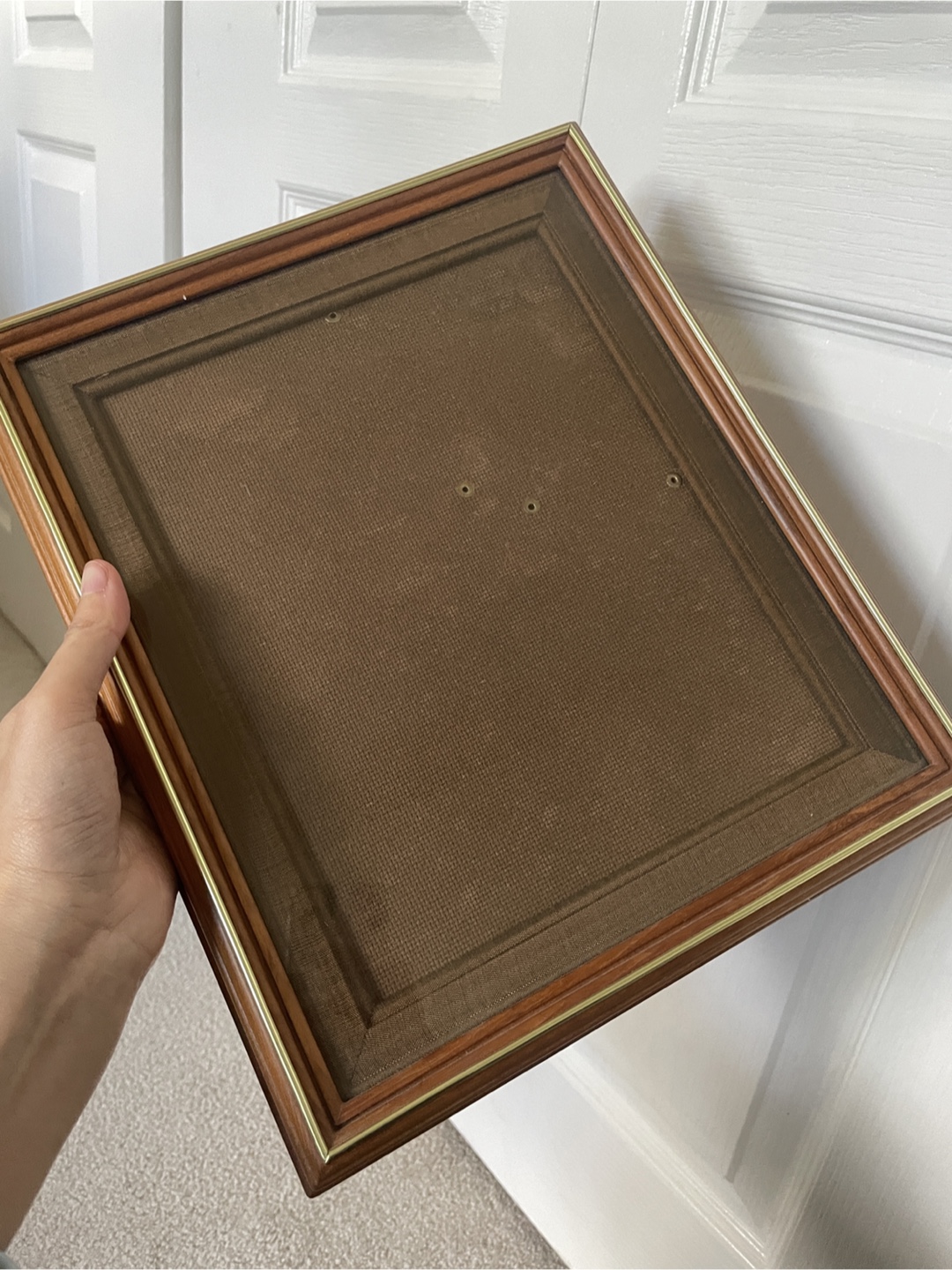 Wooden Photo Frame with Brass Trim