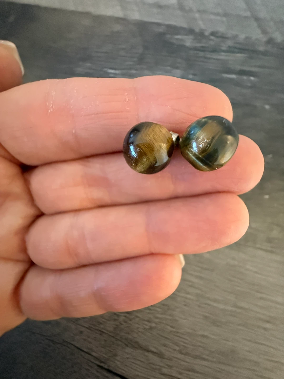 Tiger's Eye Stud Earrings