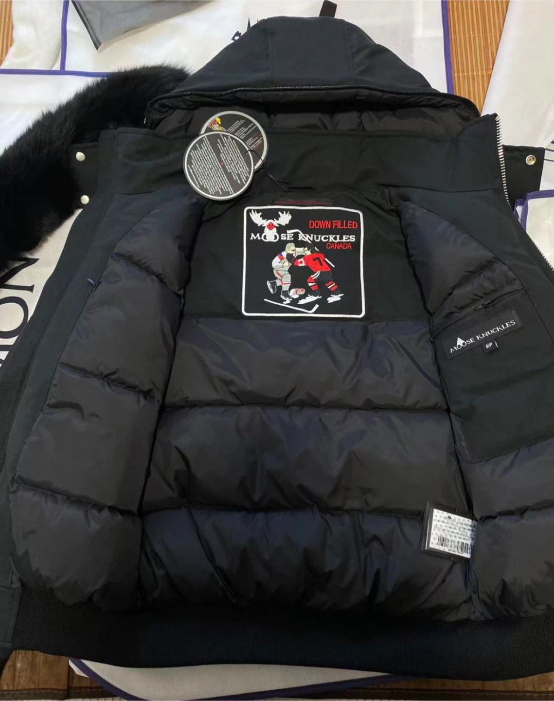 Moose Knuckles Black Down Filled Parka Jacket - photo 4