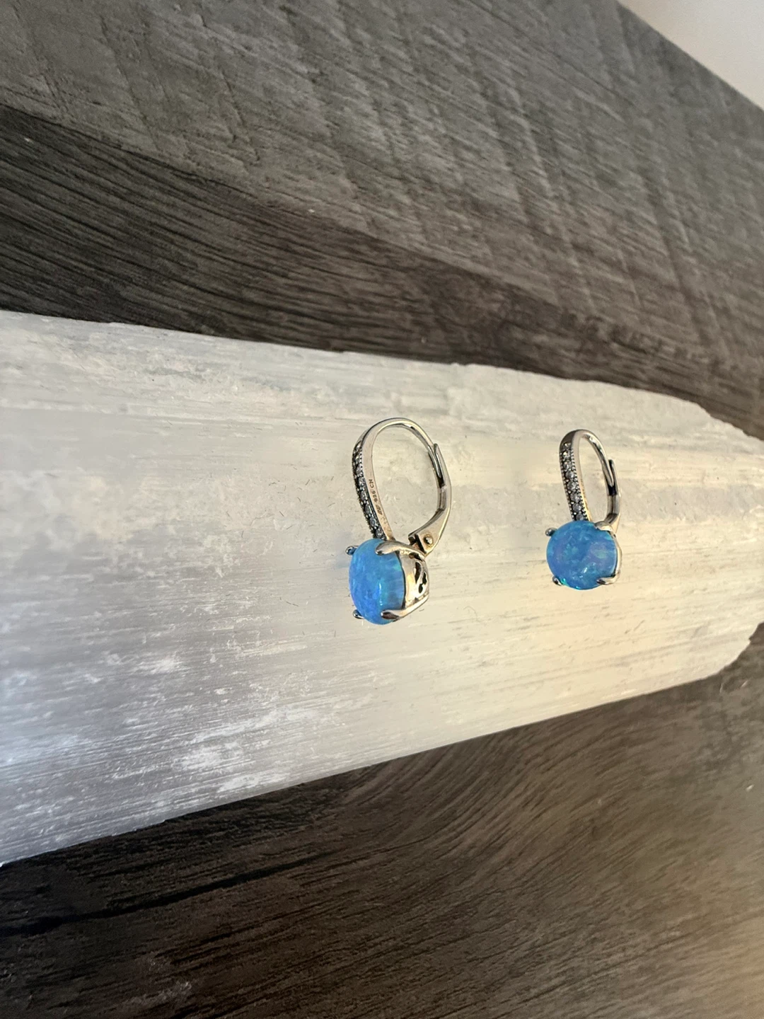 Blue Opal & Diamond Accent  Earrings - photo 2