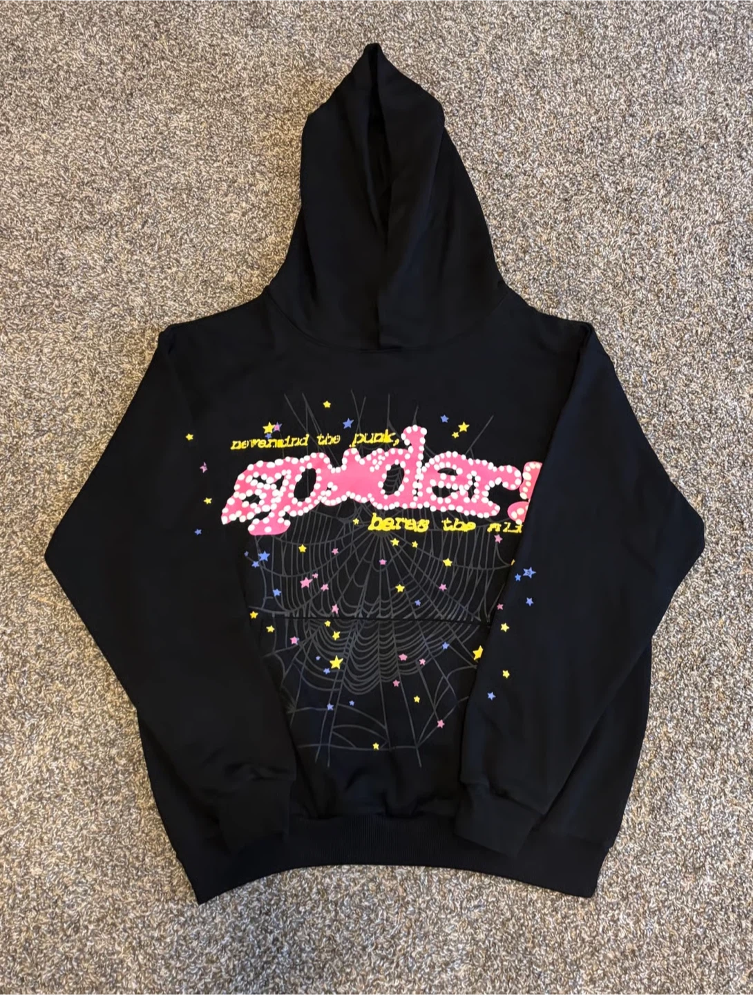 Black sp5der hoodie brand new never worn size Large