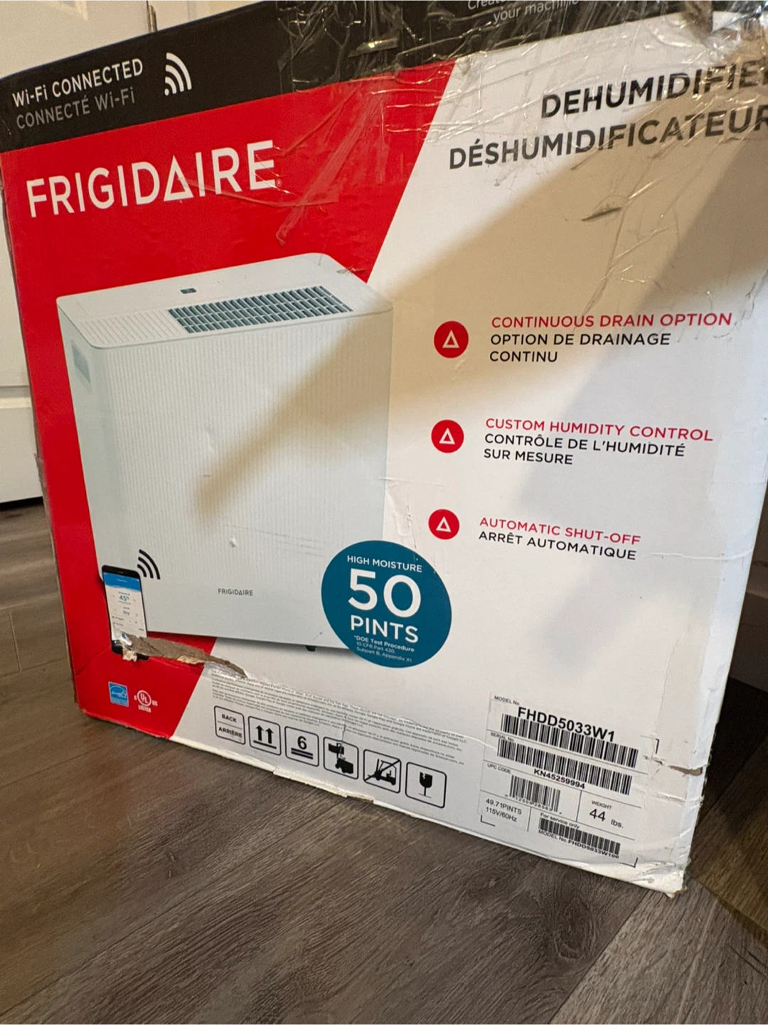 Frigidaire 50 Pint Dehumidifier FHDO50W1 Wi-Fi Connected