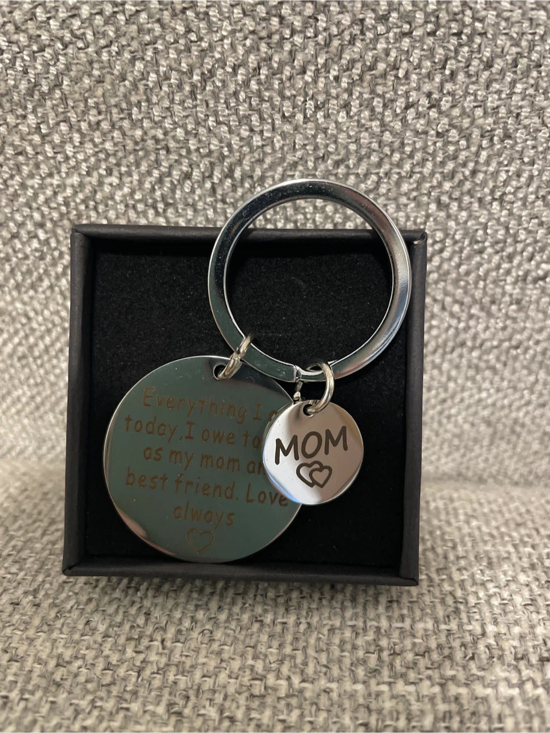 Mom Keychain with Engraved Message