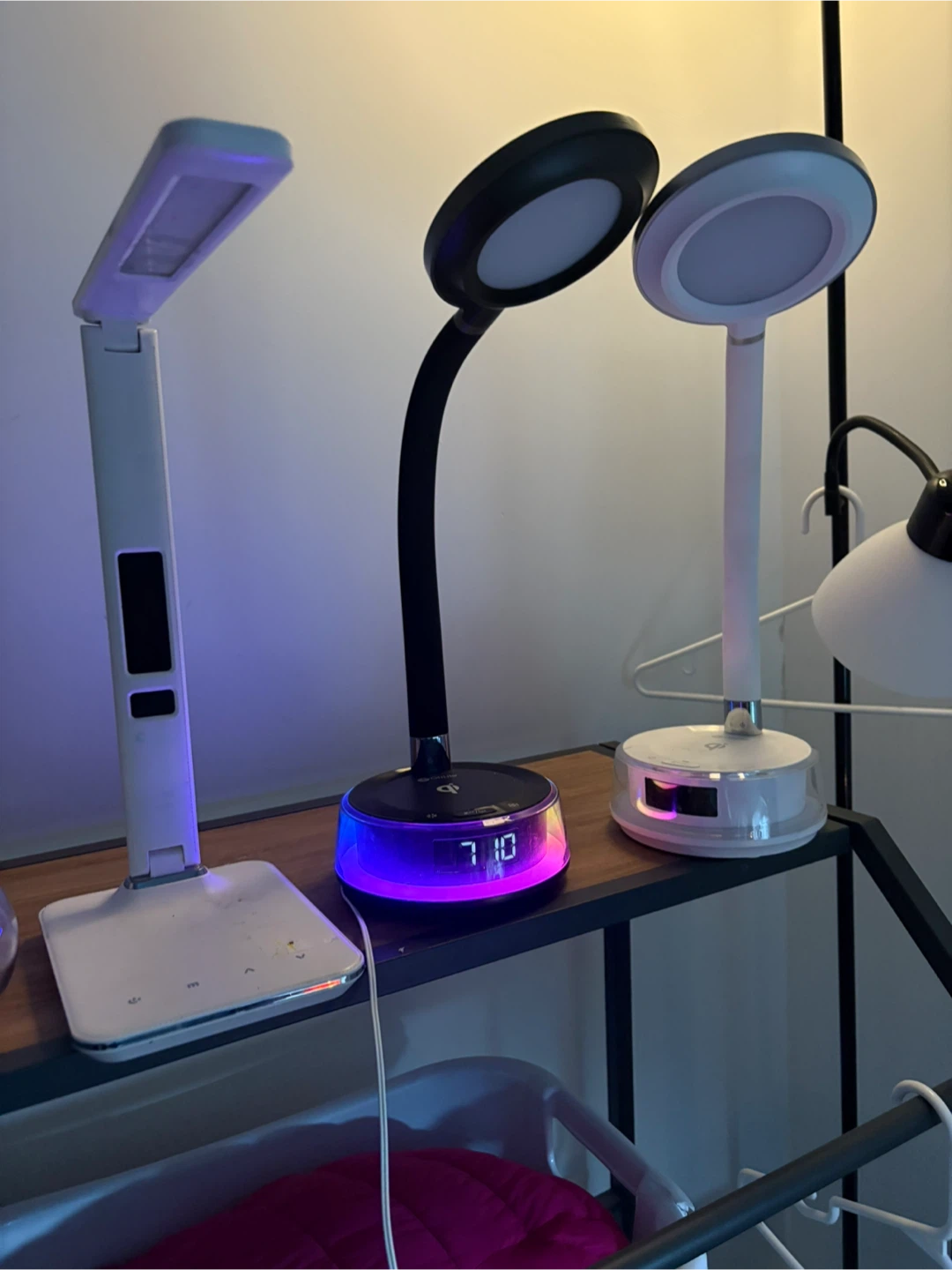 LED Desk Lamp with Wireless Charger and Clock - photo 2
