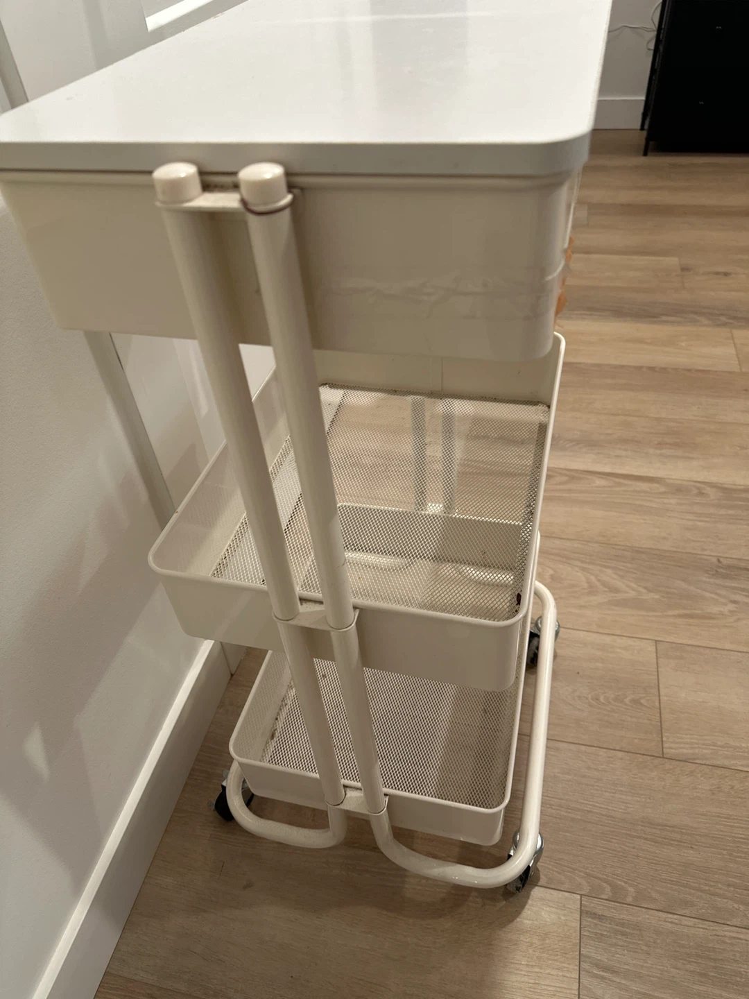 White 3-Tier Rolling Storage Cart