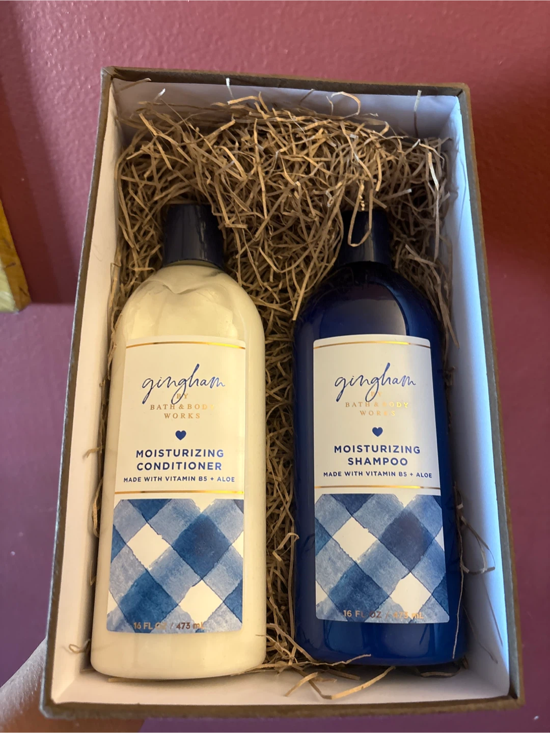 New Bath & Body Works Gingham Conditioner & Shampoo Box Set