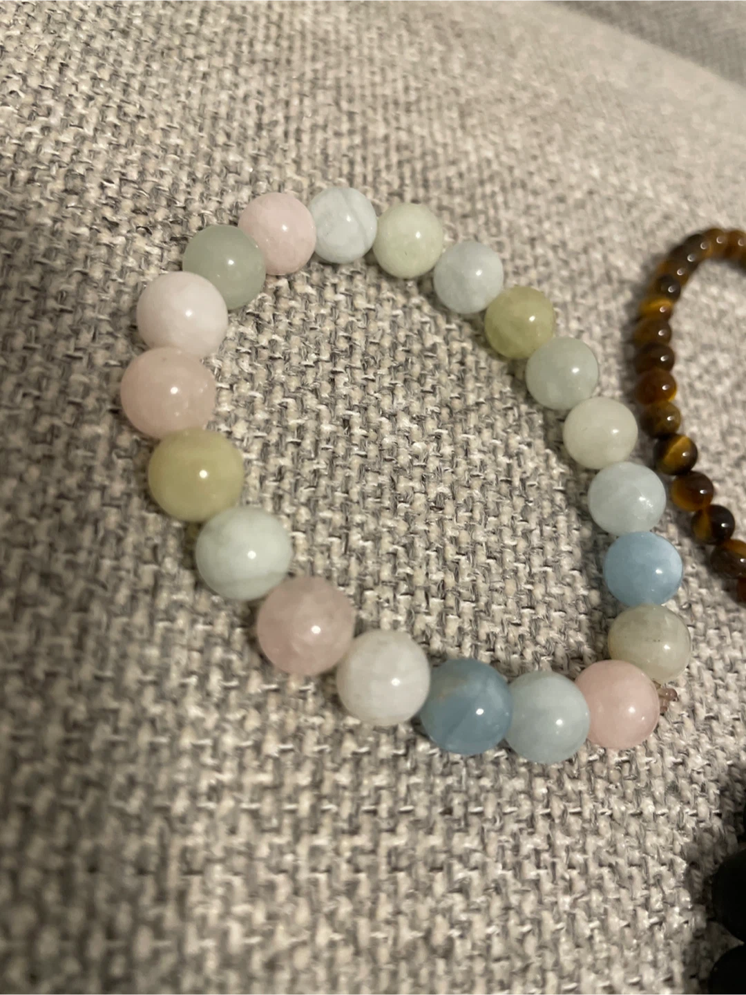 Assorted Gemstone Beaded Bracelet - Pink, Blue, Green