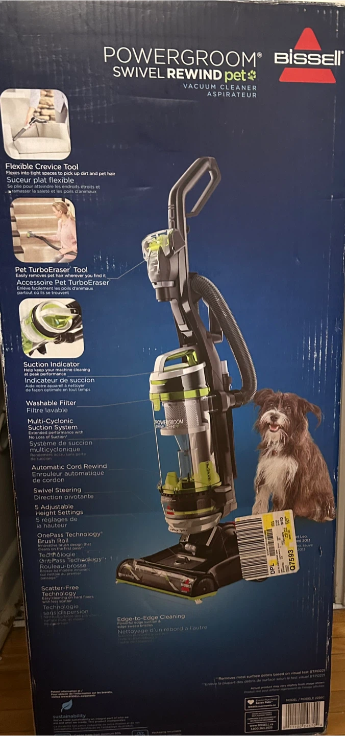 BISSELL PowerGroom Swivel Rewind Pet Vacuum Cleaner