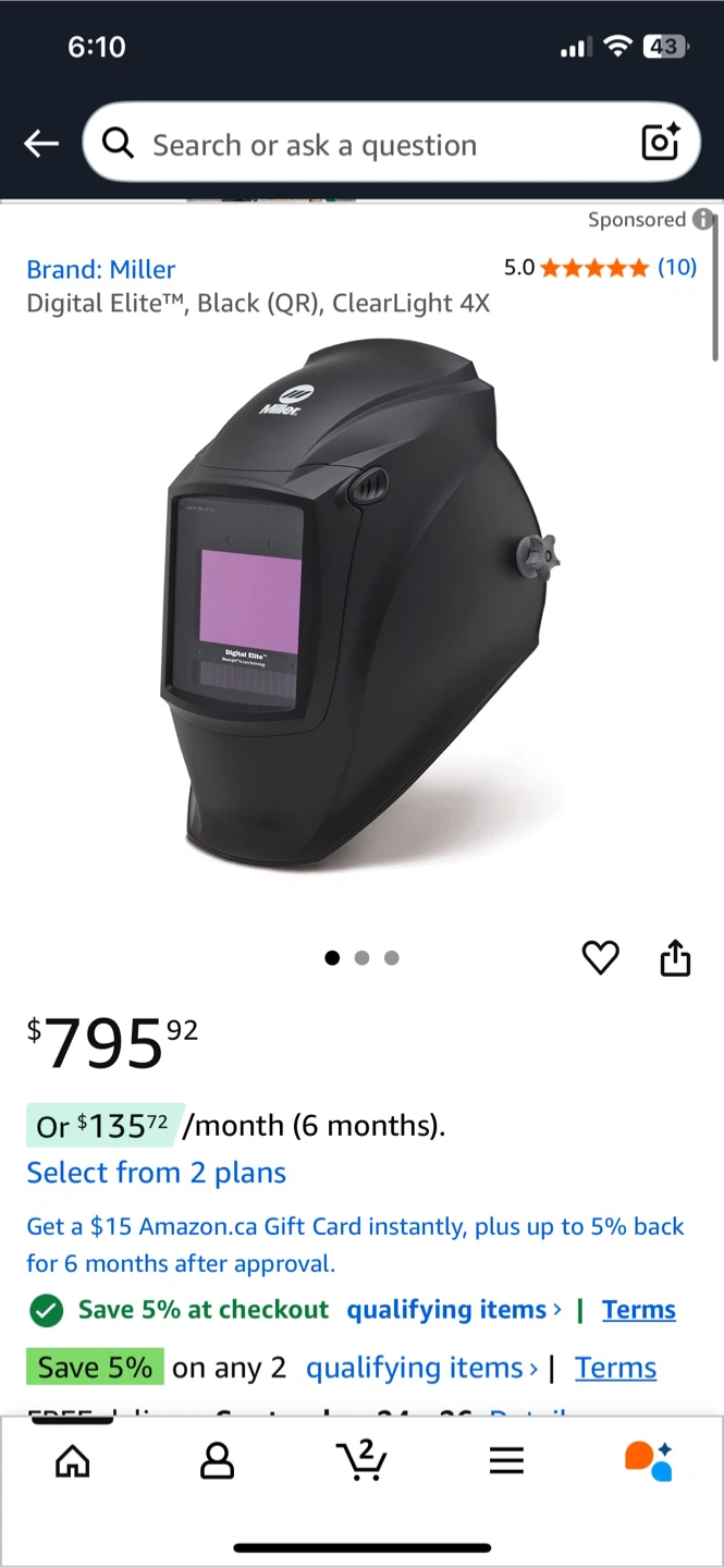 Miller Digital Elite Welding Helmet(4 year warranty)