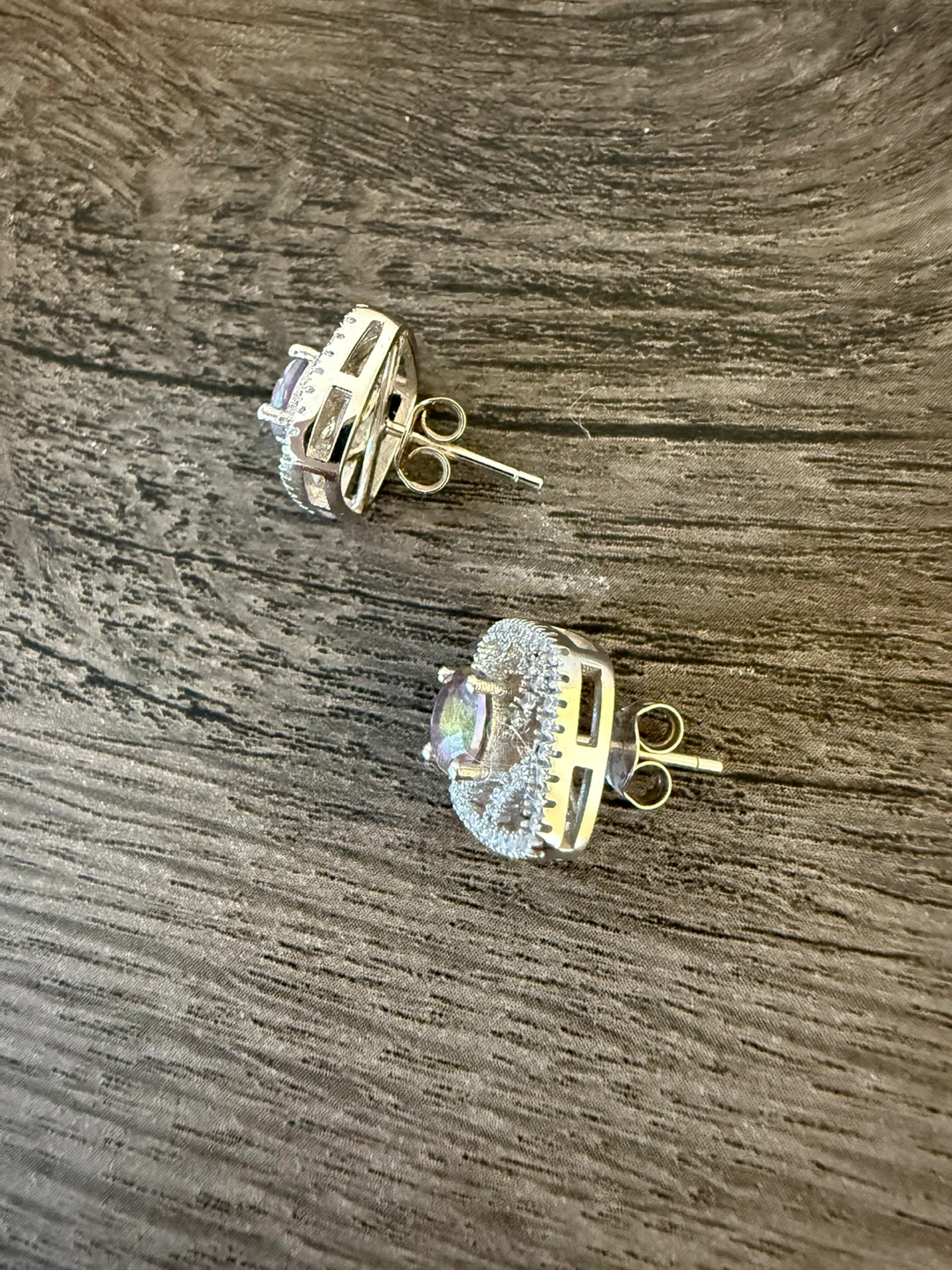 Mystic Topaz and Rhinestones Sterling Silver Studs - photo 3