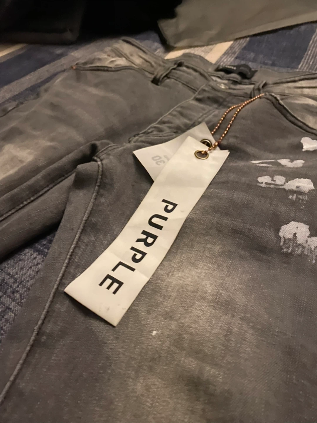 Purple Brand Grey Paint Splatter Denim Jeans - photo 3