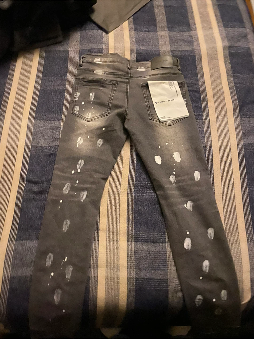 Purple Brand Grey Paint Splatter Denim Jeans